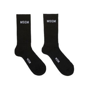 MSGM Logo Crew Socks Men BLACK